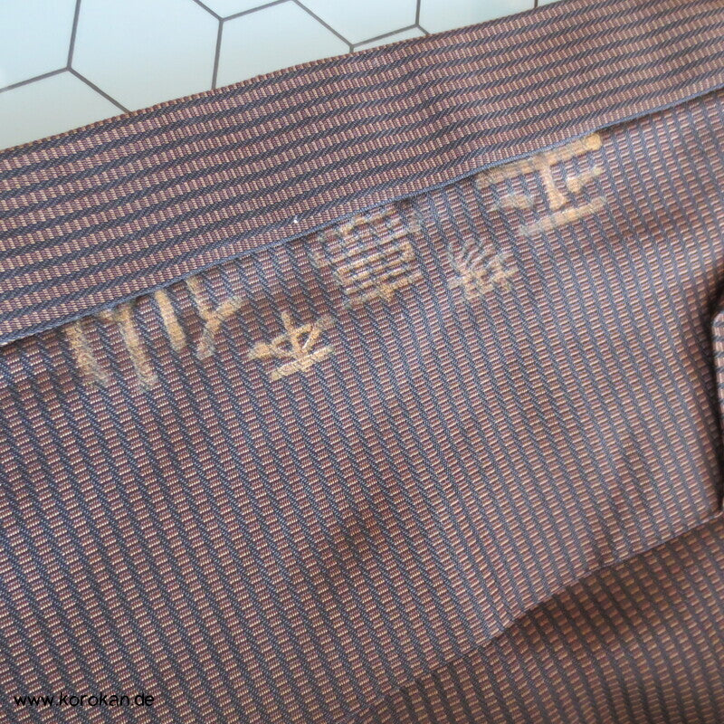 braun schwarz Streifen Seiden Hakama - Andon