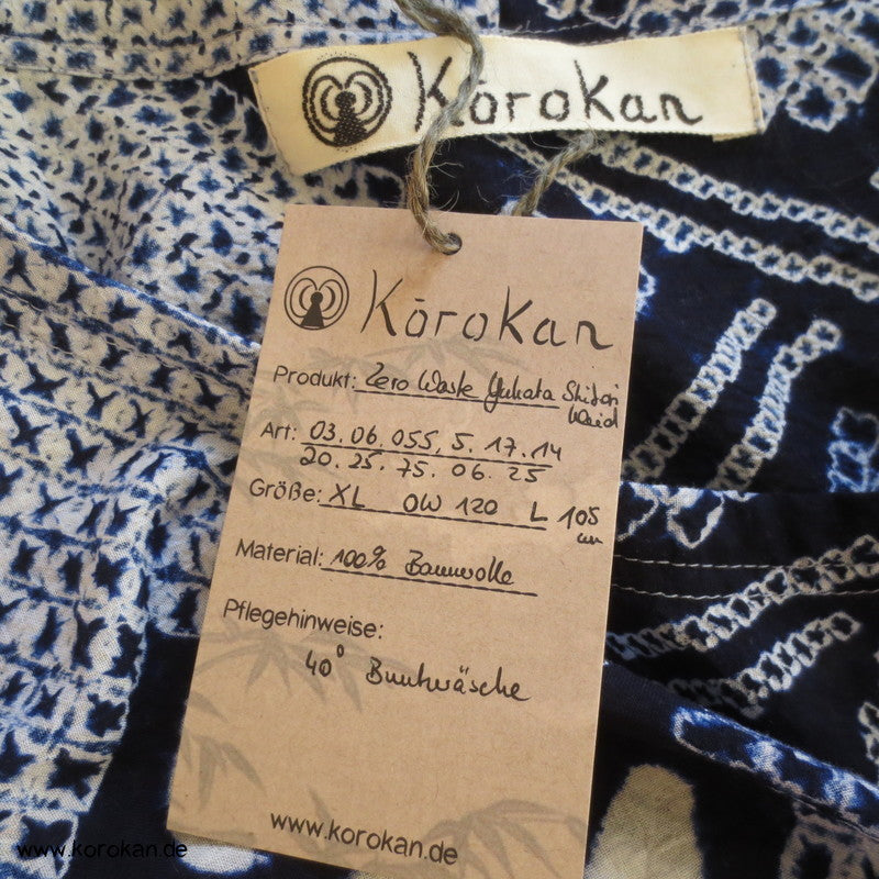 Arimatsu Shibori Kimono Baumwolle Zero Waste Kosode Sommerkleid