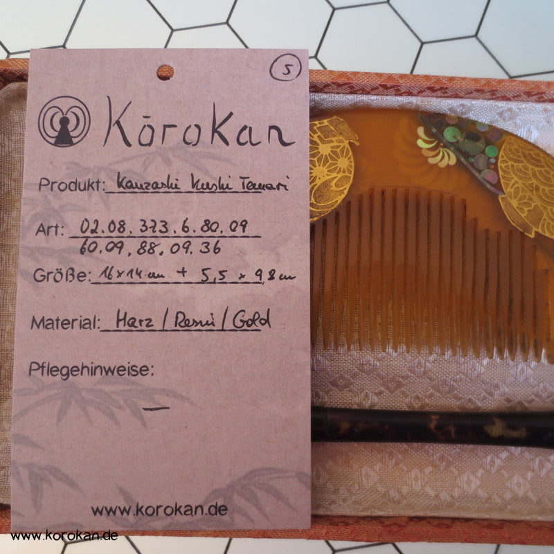 antike japanische Sets aus Kushi und Kanzashi Haarkamm und Stab