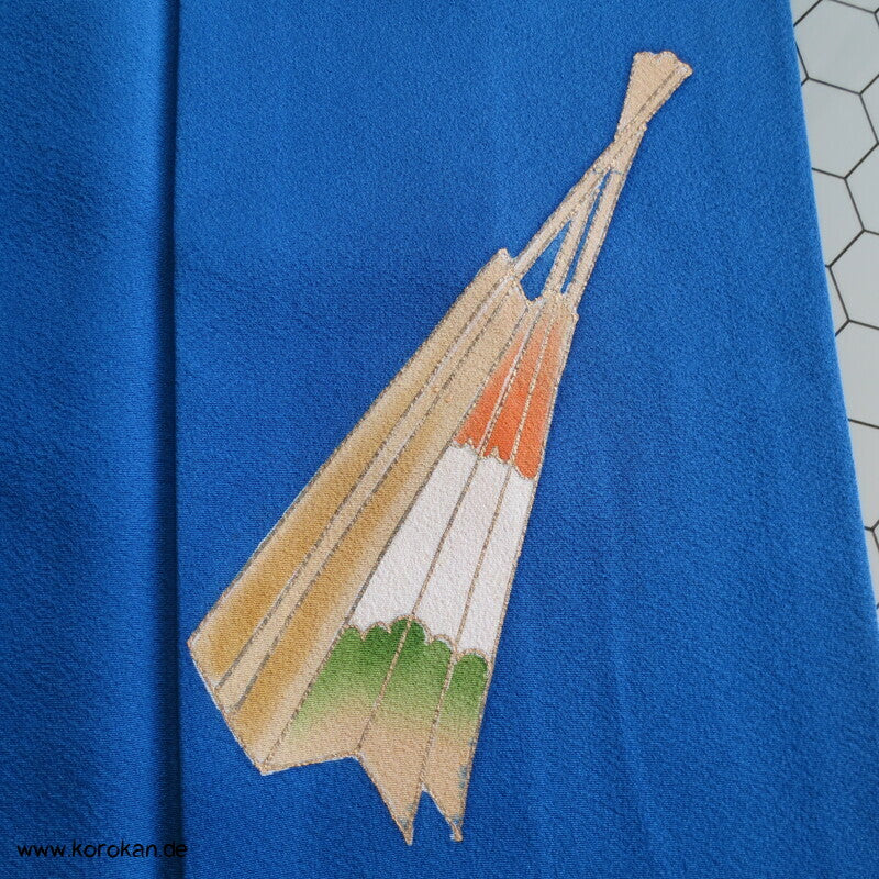 Trommel, Flöte und Fächer Iro Tomesode Kimono Seidencrepe
