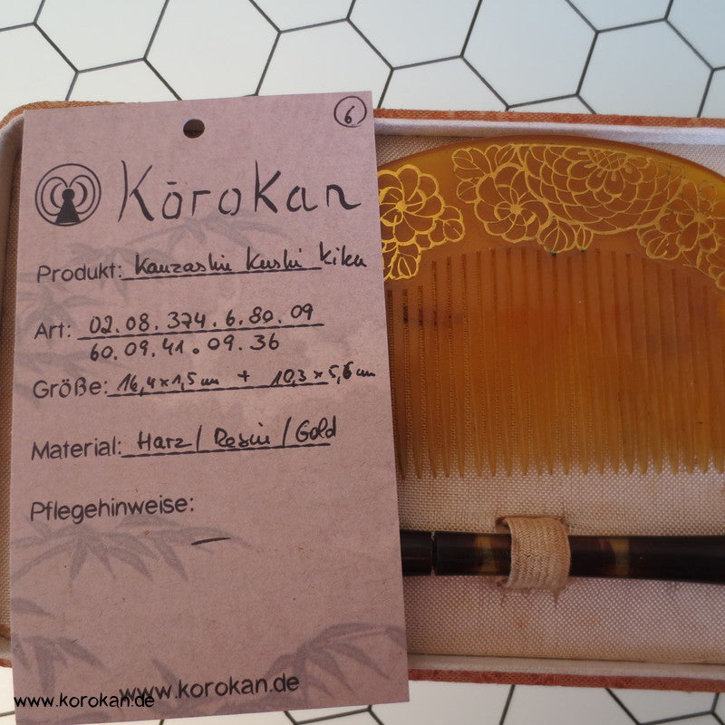 antike japanische Sets aus Kushi und Kanzashi Haarkamm und Stab