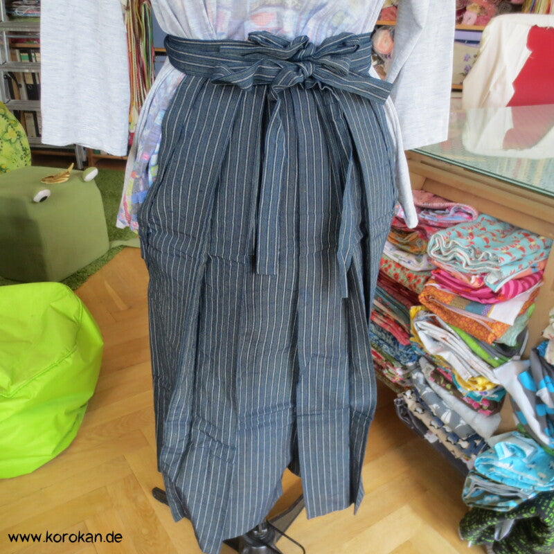blau gestreifte Hakama - Umanori Hosen - Typ für Jungen