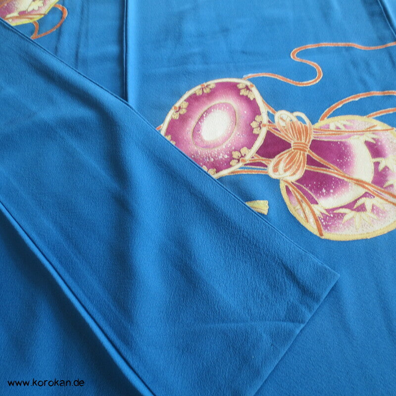 Trommel, Flöte und Fächer Iro Tomesode Kimono Seidencrepe