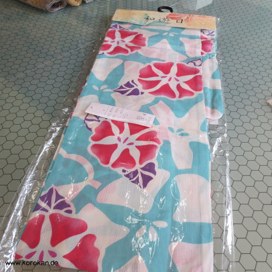 Ackerwinden Yukata - ungefütterter Kimono aus Baumwolle / Hanf