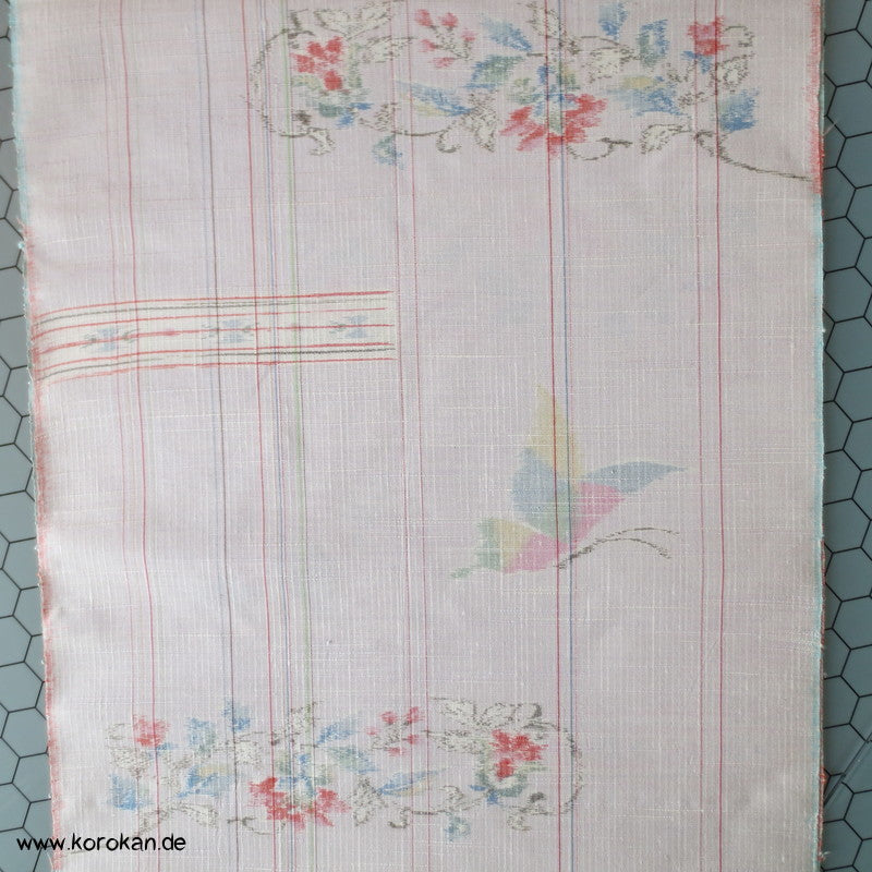 Blüten, Schmetterlinge Kasuri Tsumugi Kimono Seide