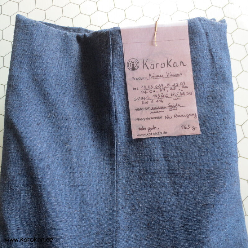 Tsumugi Seiden Komon Kimono, mitternachtsblau