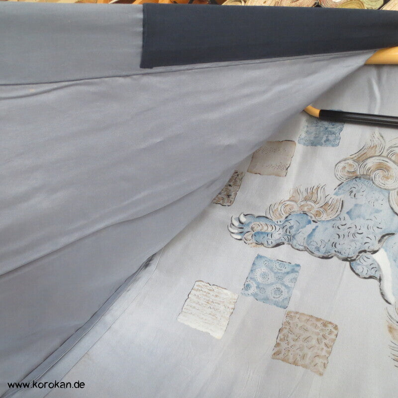 handgemalter Shishilöwe Hitoe Juban Kimono, Seide