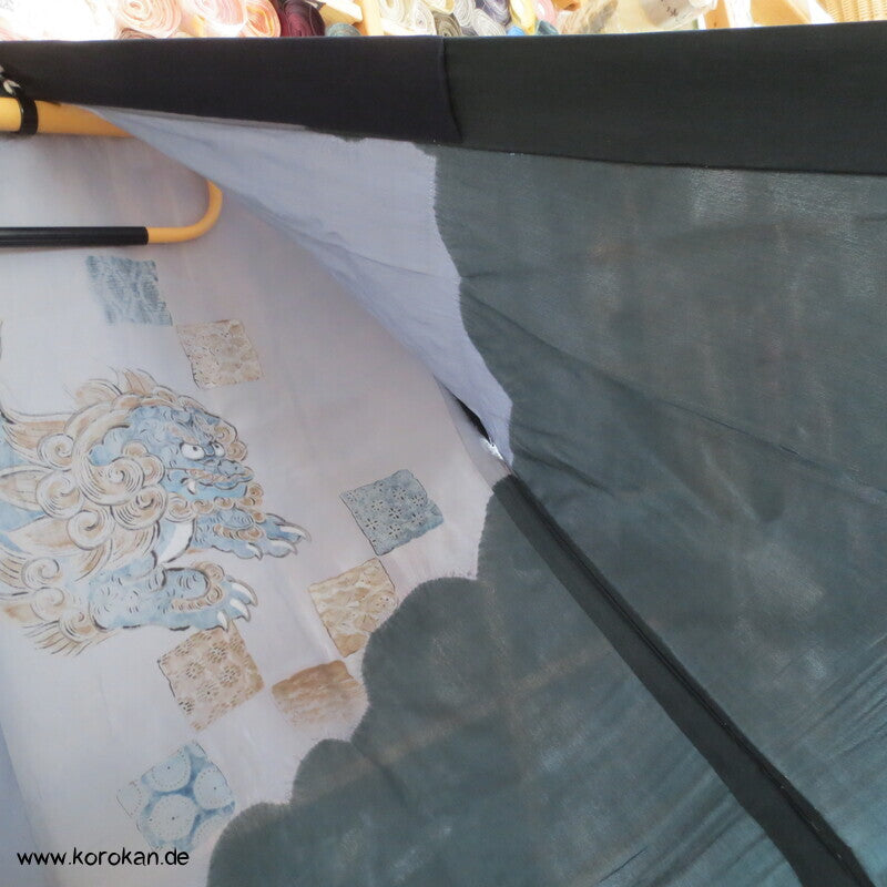 handgemalter Shishilöwe Hitoe Juban Kimono, Seide