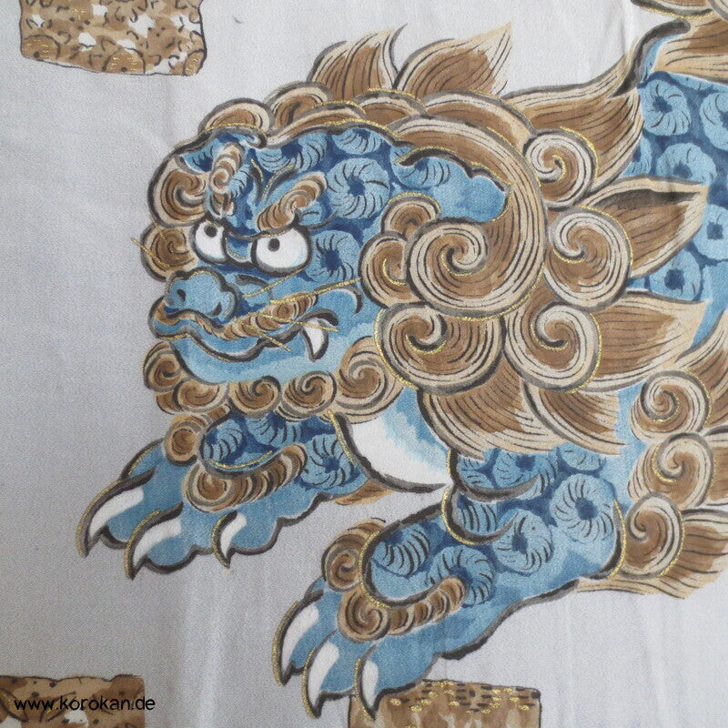 handgemalter Shishilöwe Hitoe Juban Kimono, Seide