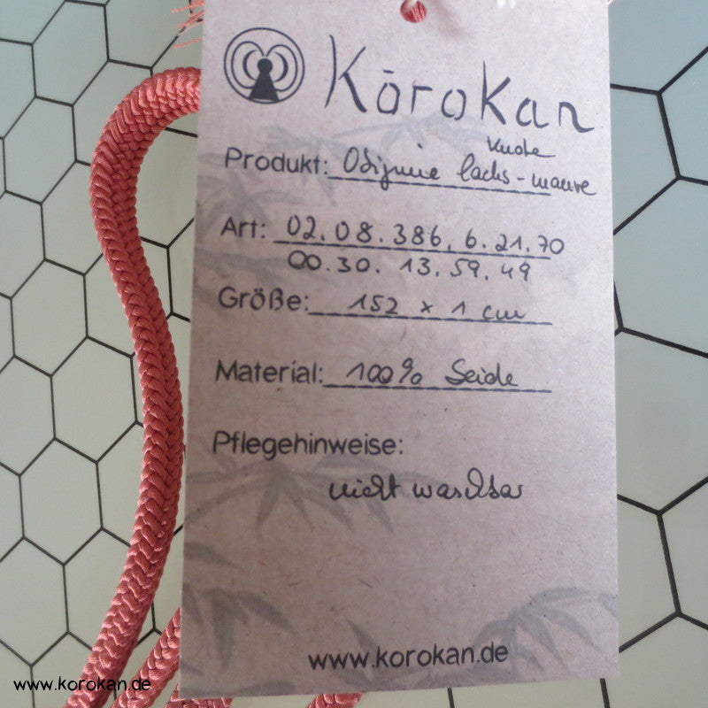 lachs - mauve Verlauf Obijime, geflochten, Knoten