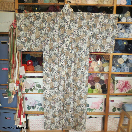 Blüten Hitoe Kimono, zarter feiner Krepp