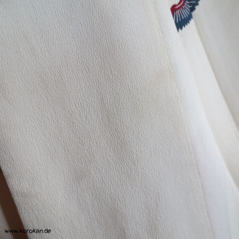 Homongi Kimono Seidencrepe Bingata Blumen und Vögel