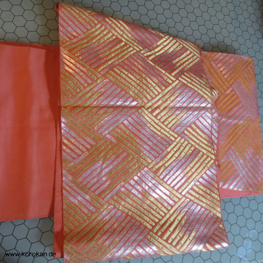 Bambus Higaki auf apricot Fukuro Obi