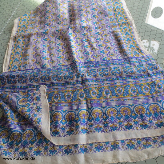 Vintage indischer Seidenschal, auch als Obiage nutzbar