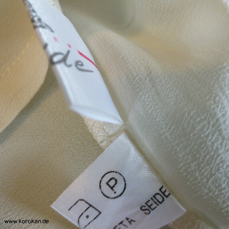 Wasserfallkragen Fledermausshirt Seide natur