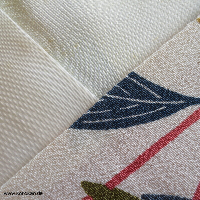 Homongi Kimono Seidencrepe Bingata Blumen und Vögel