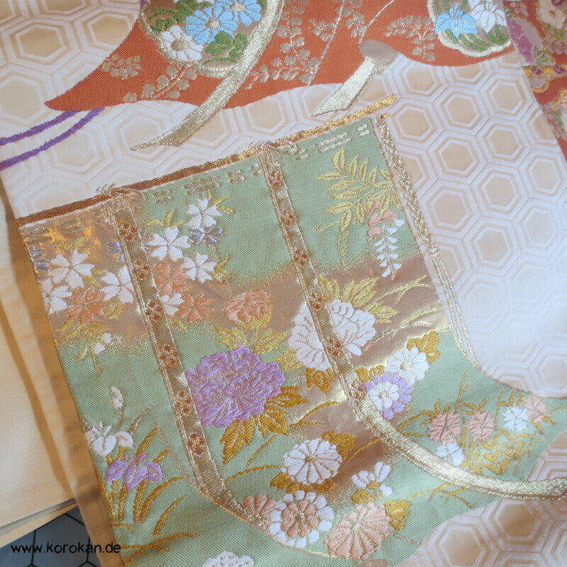 Kicho Brokat Vorhänge auf Kikko Fukuro Obi