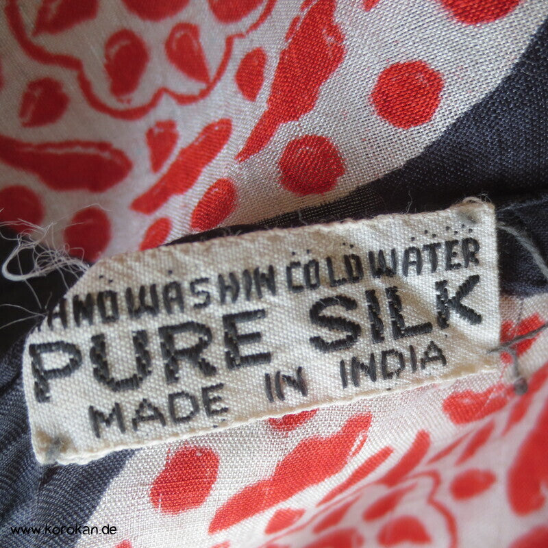 Vintage indische Seidenkarrees, Batik, Pongé