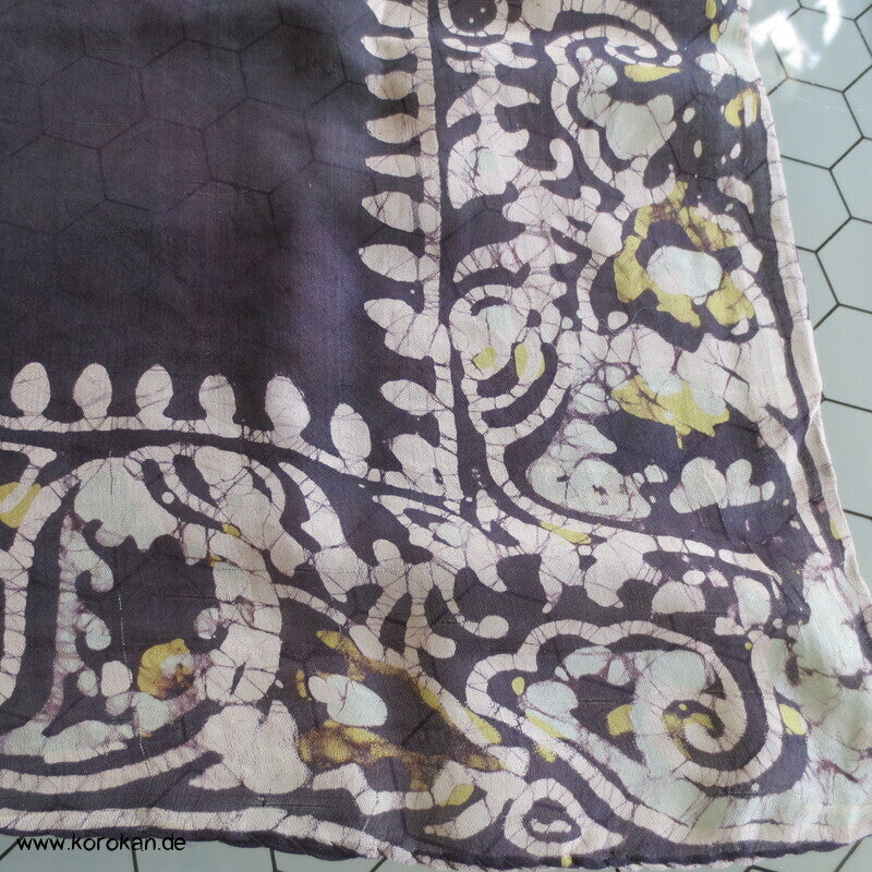 Vintage indische Seidenkarrees, Batik, Pongé