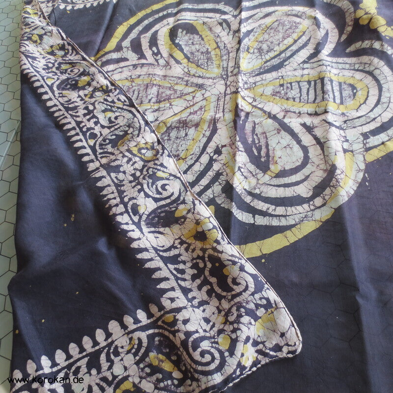 Vintage indische Seidenkarrees, Batik, Pongé