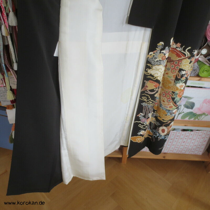 japanische Kicho Vorhänge Tomesode Seidencrepe Kimono
