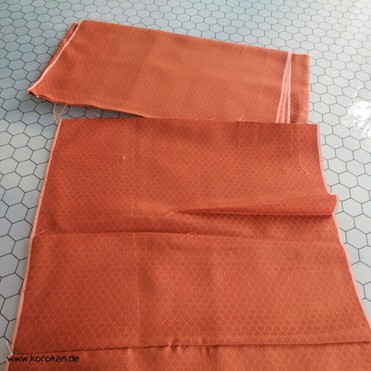 Seidenjacquard Kimono Stoffrest kleine gewebte Kikko in cognac
