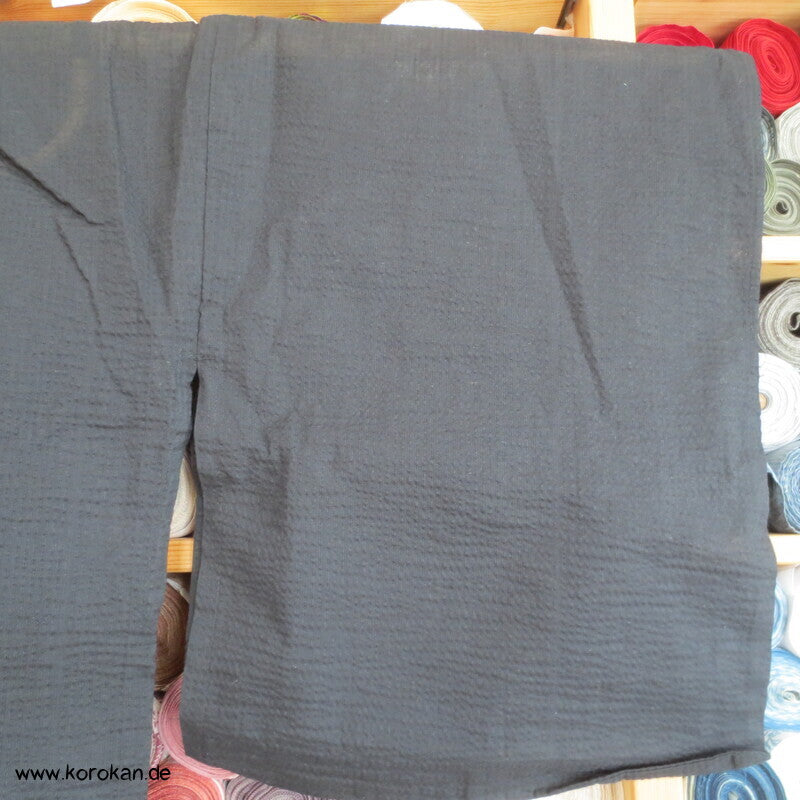 Yukata Kimono, reine Baumwolle, schwarzes Awa Shijira, wie neu