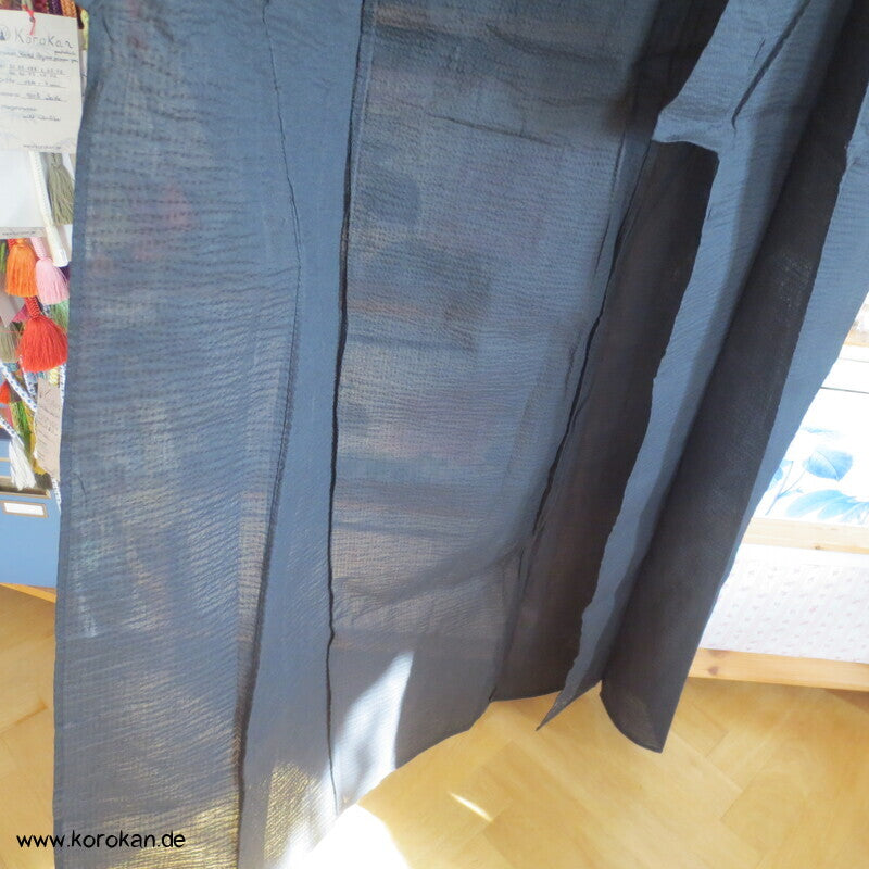 Yukata Kimono, reine Baumwolle, schwarzes Awa Shijira, wie neu