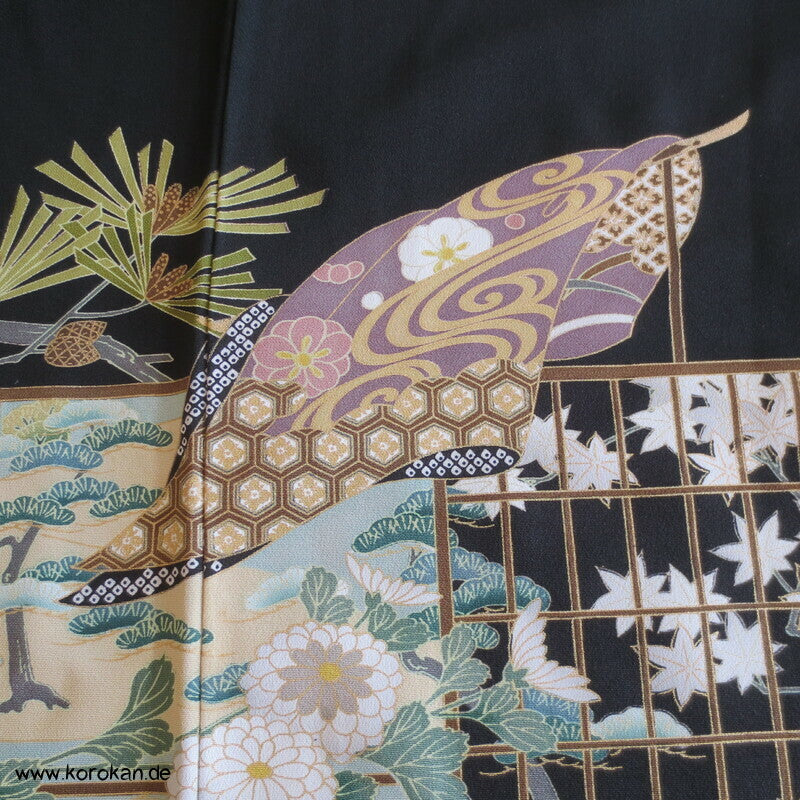 Im Wind hängender Kimono Tomesode