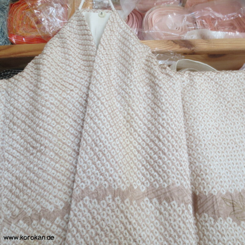 Full Shibori zarte Blütenbänder Homongi Seiden Kimono