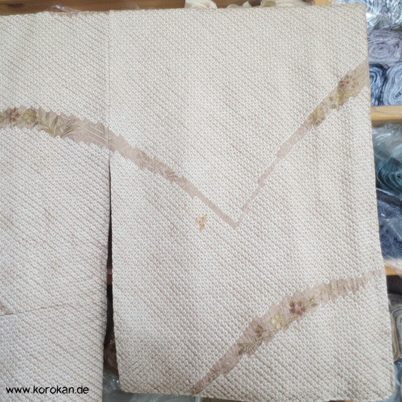 Full Shibori zarte Blütenbänder Homongi Seiden Kimono