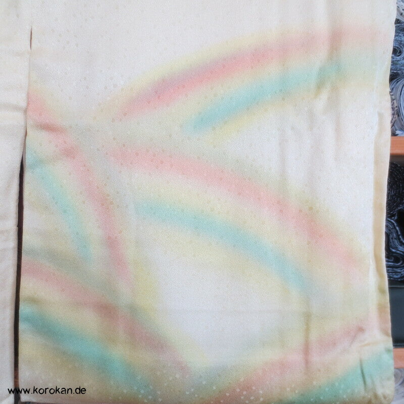 Homongi Seidendamast Kimono regenbogen auf lime