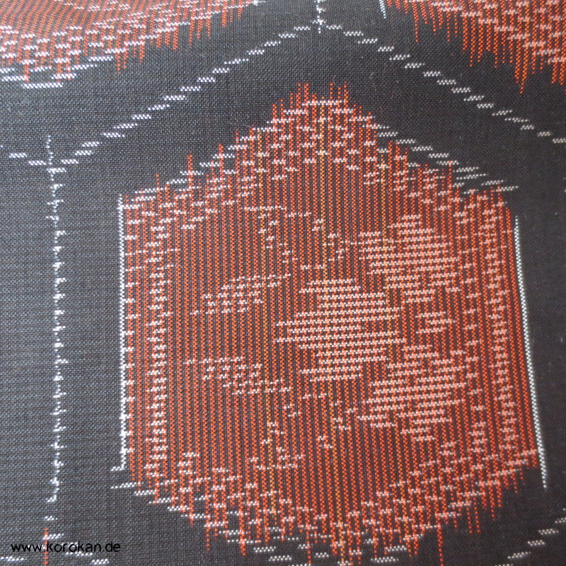 Kikko Kasuri Tsumugi Kimono Seide, dicht gewebt
