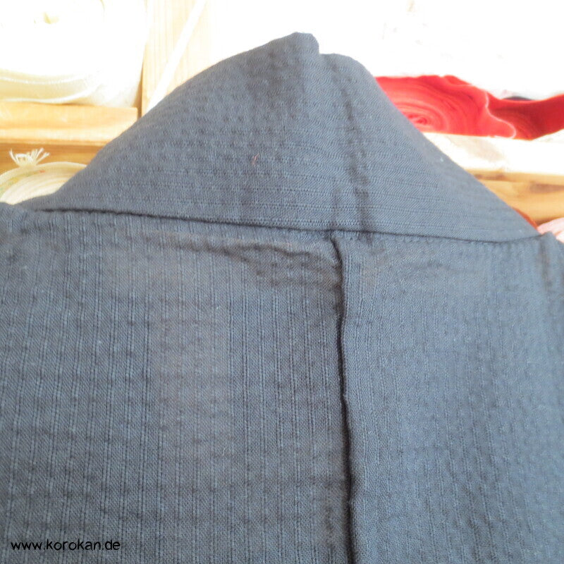 Yukata Kimono, reine Baumwolle, schwarzes Awa Shijira, wie neu