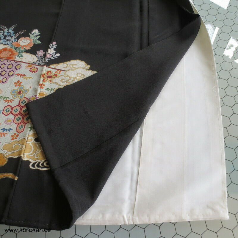 japanische Kicho Vorhänge Tomesode Seidencrepe Kimono