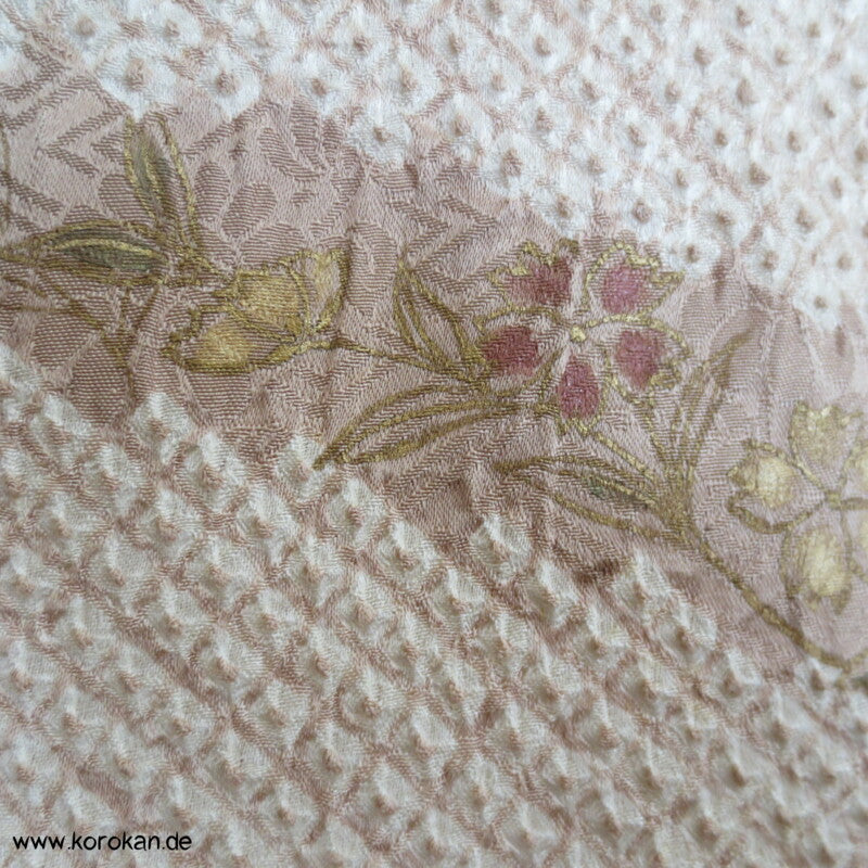 Full Shibori zarte Blütenbänder Homongi Seiden Kimono