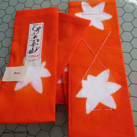 Datejime Kimono Bindeband - orange weiß