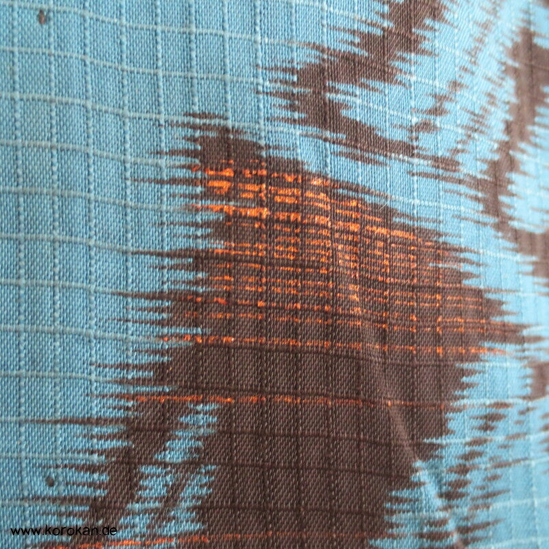schwarzer Bambus in petrol blau Sha Seiden Hitoe Kimono, Chu Furisode