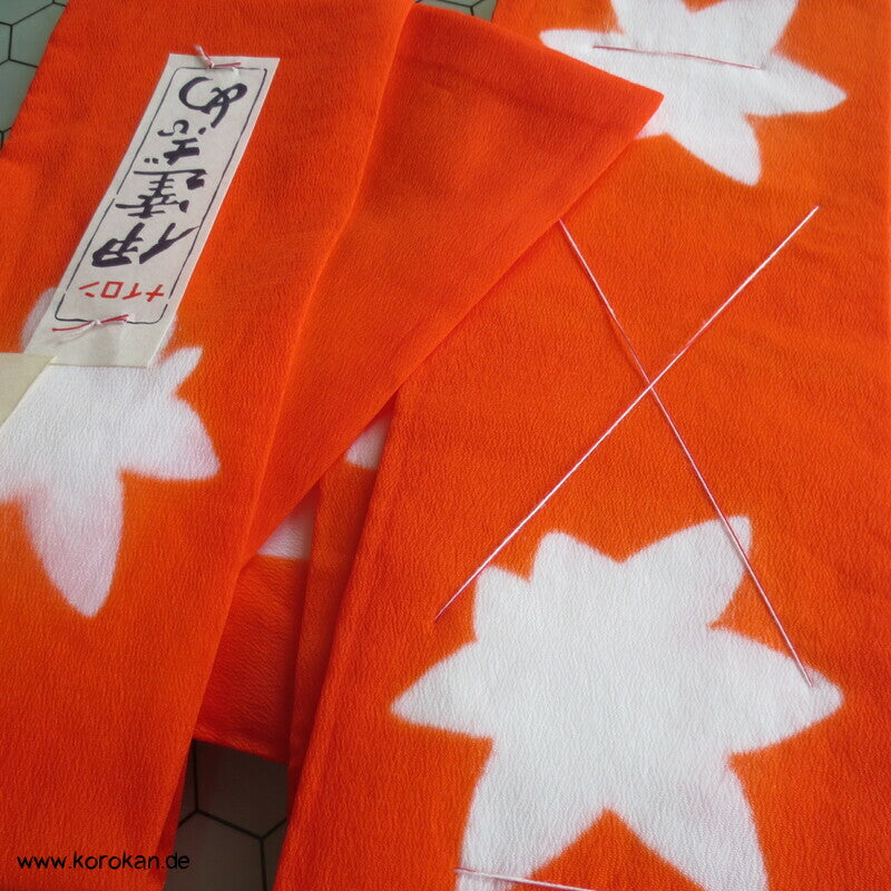 Datejime Kimono Bindeband - orange weiß
