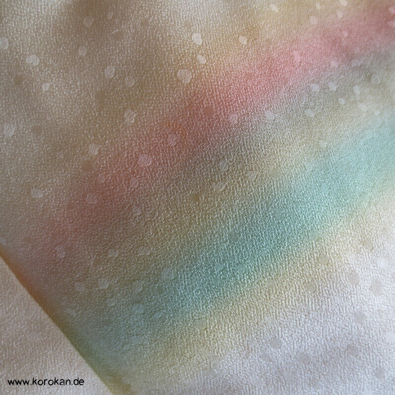 Homongi Seidendamast Kimono regenbogen auf lime