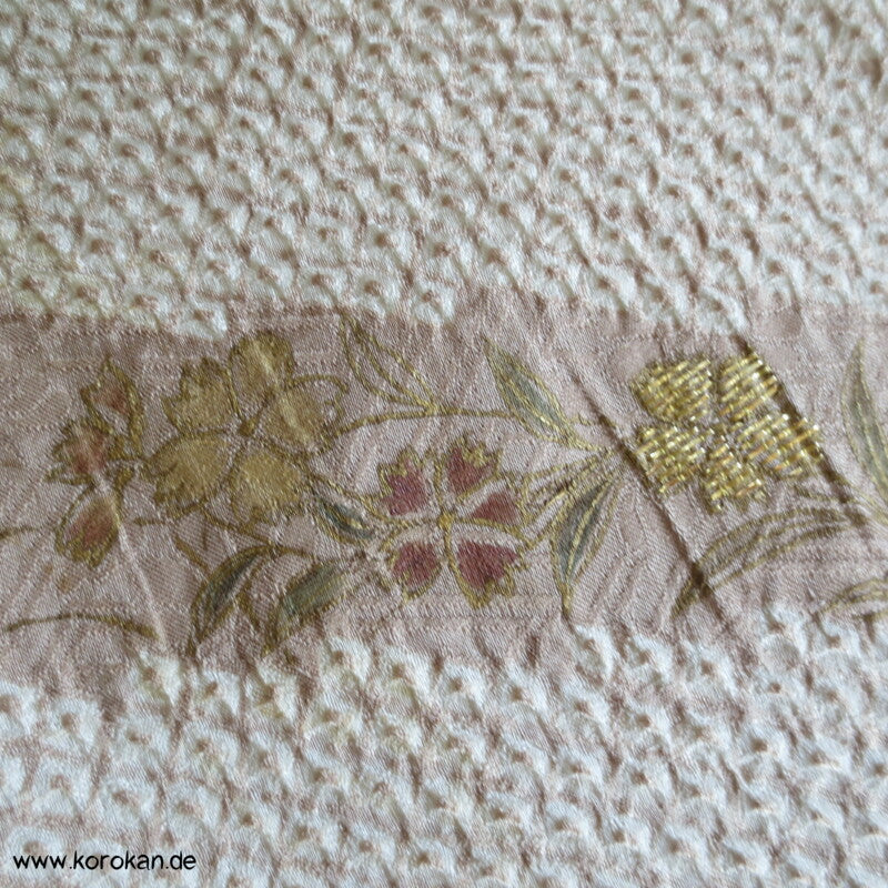 Full Shibori zarte Blütenbänder Homongi Seiden Kimono