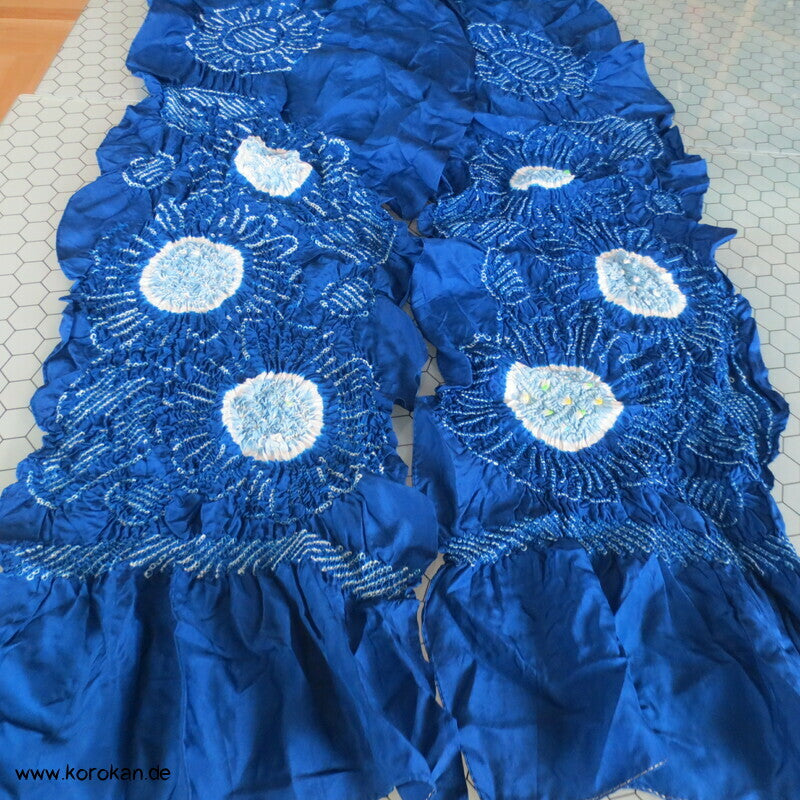 Full Shibori Seiden Kimono Schal, Kinder Sanyaku Obi