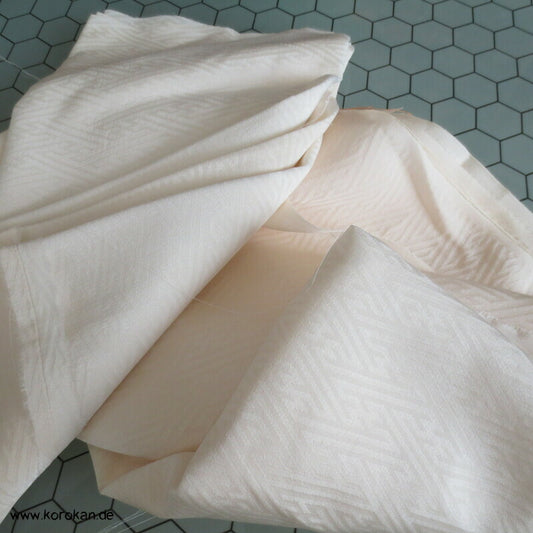 natur Sayagata Rinzu Damast Kimono Seiden Futter Stoffreste