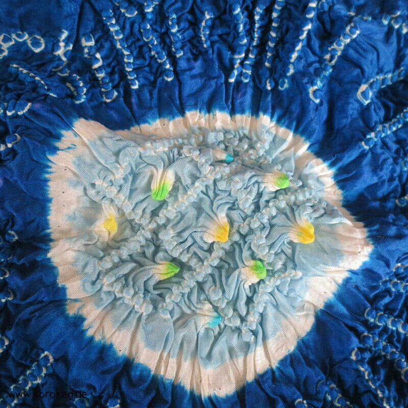 Full Shibori Seiden Kimono Schal, Kinder Sanyaku Obi