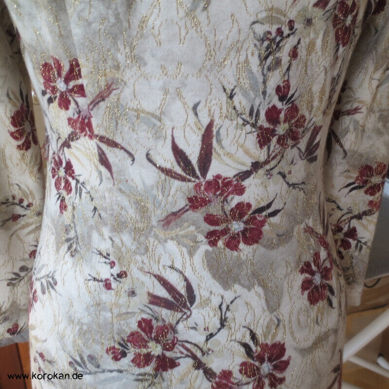 Viscosejacquardjersey schmales Kleid mit goldenen Aspekten, Gr. M