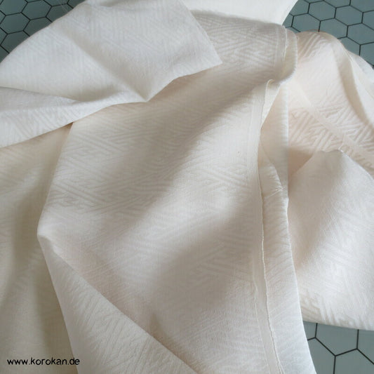 natur Sayagata Rinzu Damast Kimono Seiden Futter Stoffreste