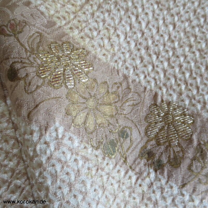 Full Shibori zarte Blütenbänder Homongi Seiden Kimono