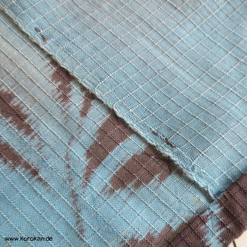 schwarzer Bambus in petrol blau Sha Seiden Hitoe Kimono, Chu Furisode
