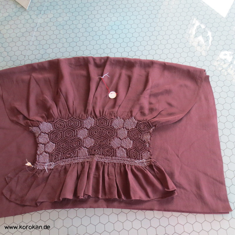 Kikko Shibori Heko Obi - Chirimen Seidencrepe