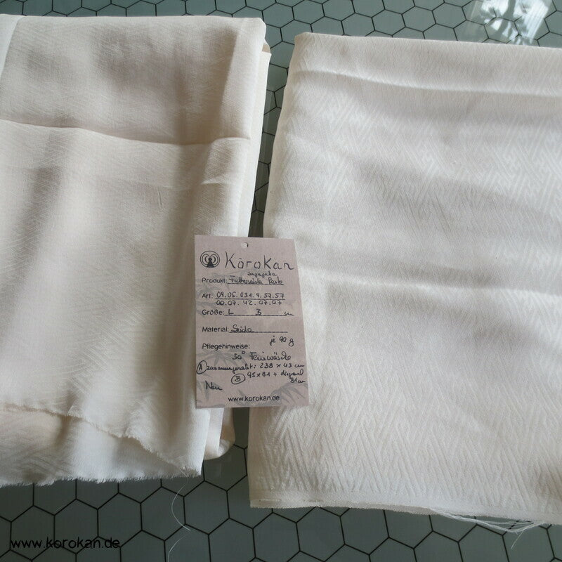 natur Sayagata Rinzu Damast Kimono Seiden Futter Stoffreste